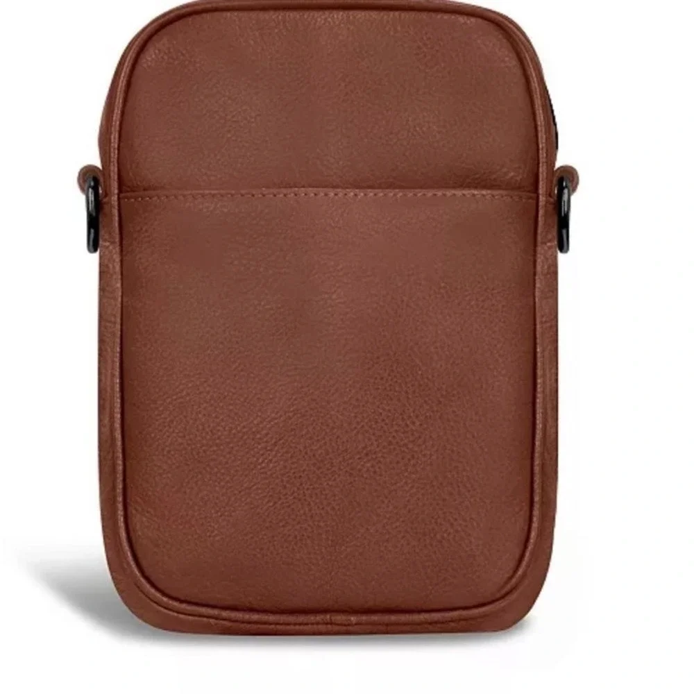 Champs NWT Onyx Brown leather sling Bag w adjustable Strap and Minimalist Design